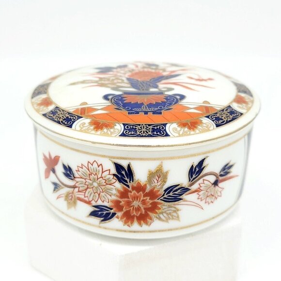 Vintage Imari Japanese Covered Trinket Dish By Asahi Sato Gordon Collection EUC - Picture 3 of 8